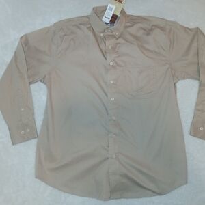 Classic Men's Beige Button-Down Shirt